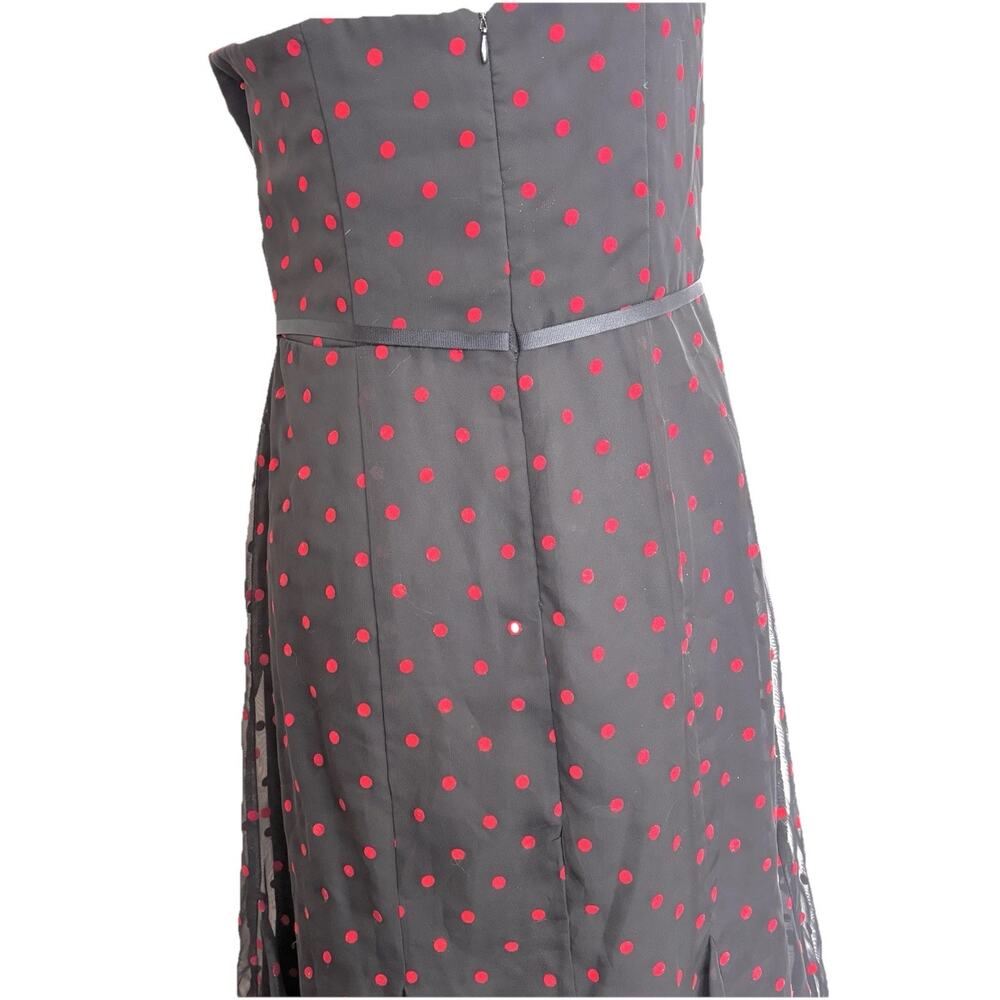 CDC Black Red Polka Dot Dress Size 10 Spaghetti Straps Chiffon Fairy Whimsygoth - Picture 5 of 7